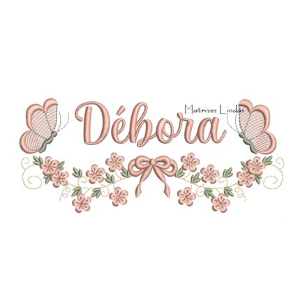 Matriz de Bordado - Nome Débora com Raminho