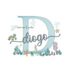 Matriz de Bordado - Nome Diogo Fundo do Mar