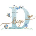 Matriz de Bordado - Nome Diogo com Brinquedos