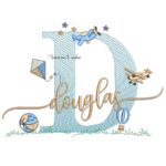 Matriz de Bordado - Nome Douglas com Brinquedos