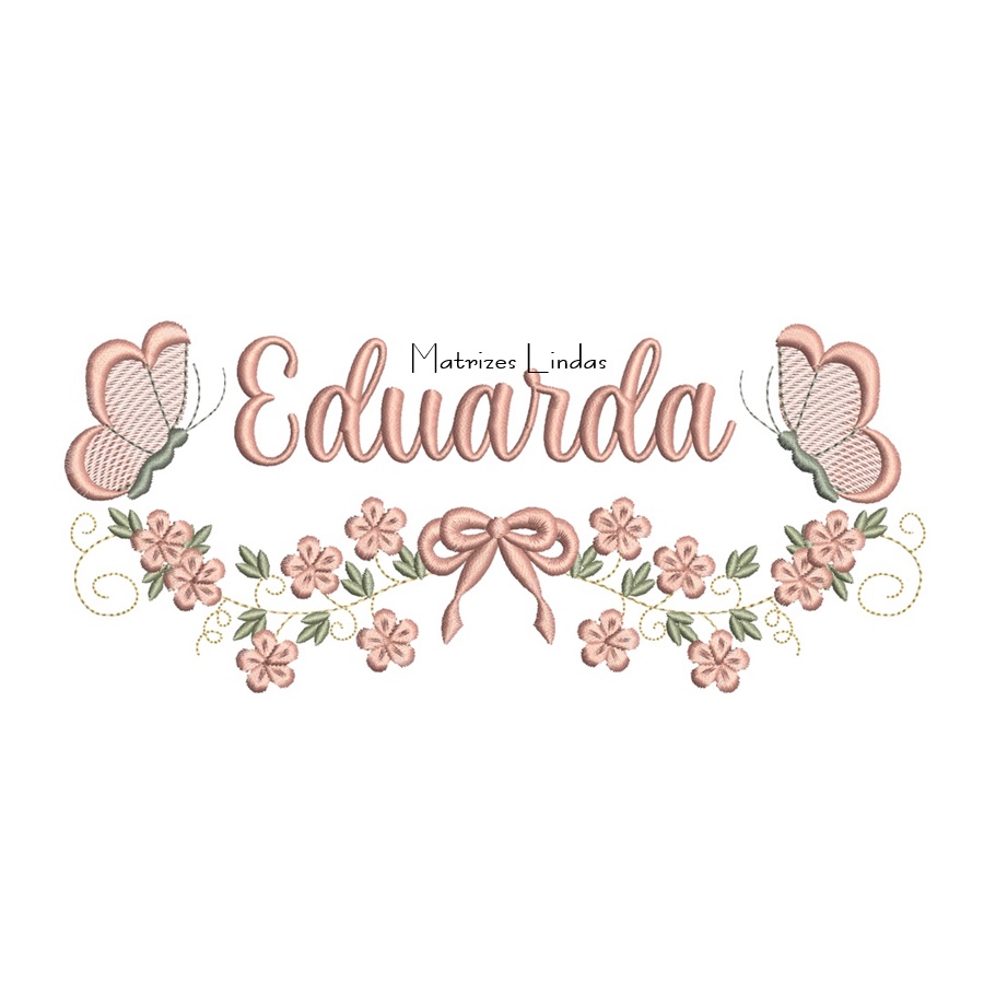Matriz de Bordado - Nome Eduarda com Raminho Matriz de Bordado - Nome Eduarda com Raminho