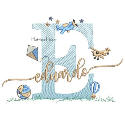 Matriz de Bordado - Nome Eduardo com Brinquedos