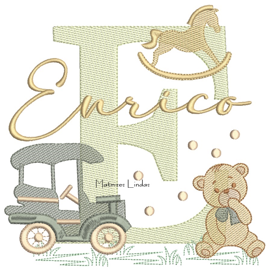 Matriz de Bordado - Nome Enrico Brinquedos de Infância Matriz de Bordado - Nome Enrico Brinquedos de Infância