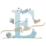 Matriz de Bordado - Nome Enrico com Brinquedos