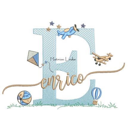 Matriz de Bordado - Nome Enrico com Brinquedos