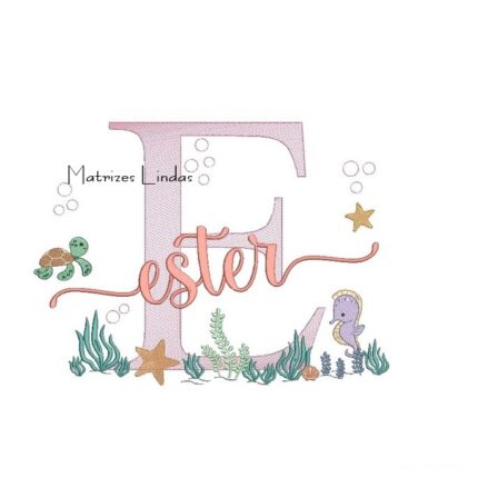 Matriz de Bordado – Nome Ester Fundo do Mar Matriz de Bordado – Nome Ester Fundo do Mar