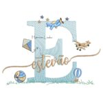 Matriz de Bordado - Nome Estevão com Brinquedos