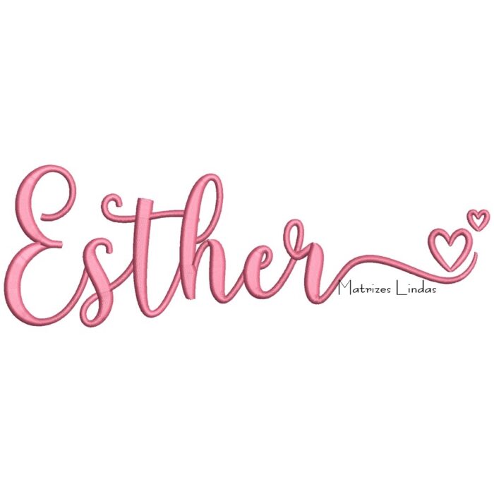 Matriz de Bordado - Nome Esther Letra Cursiva