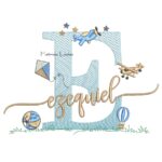 Matriz de Bordado - Nome Ezequiel com Brinquedos
