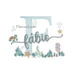 Matriz de Bordado - Nome Fábio Fundo do Mar