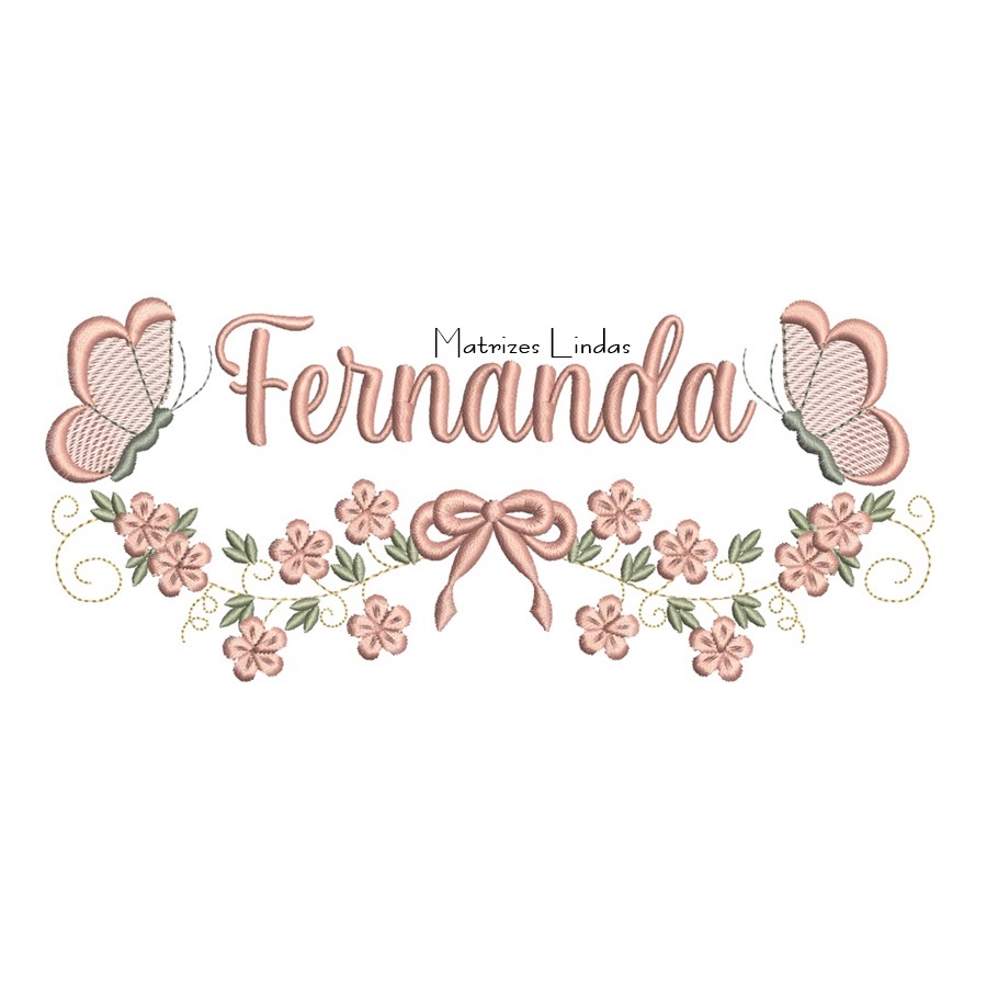 Matriz de Bordado - Nome Fernanda com Raminho Matriz de Bordado - Nome Fernanda com Raminho