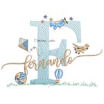 Matriz de Bordado - Nome Fernando com Brinquedos