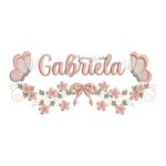 Matriz de Bordado - Nome Gabriela com Raminho