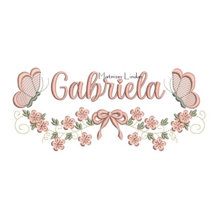 Matriz de Bordado - Nome Gabriela com Raminho