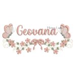 Matriz de Bordado - Nome Geovana com Raminho