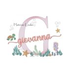 Matriz de Bordado - Nome Giovanna Fundo do Mar