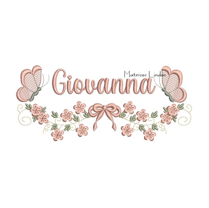 Matriz de Bordado - Nome Giovanna com Raminho