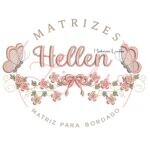 Matriz de Bordado - Nome Hellen com Raminho