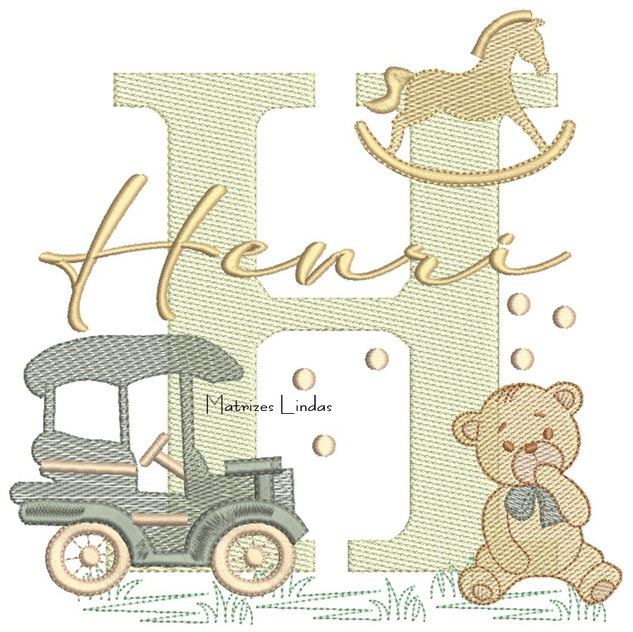 Matriz de Bordado - Nome Henri Brinquedos de Infância Matriz de Bordado - Nome Henri Brinquedos de Infância