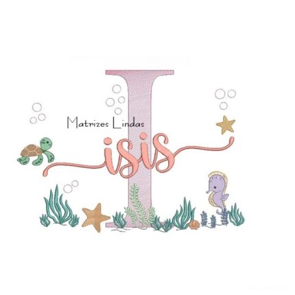 Matriz de Bordado – Nome Isis Fundo do Mar Matriz de Bordado – Nome Isis Fundo do Mar