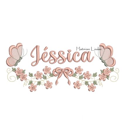 Matriz de Bordado - Nome Jéssica com Raminho