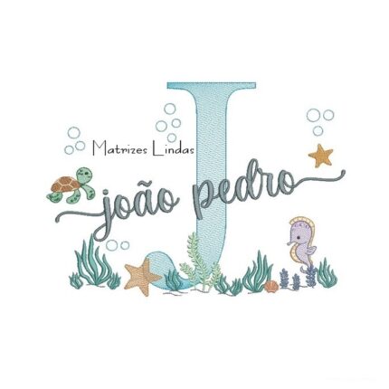 Matriz de Bordado - Nome João Pedro Fundo do Mar