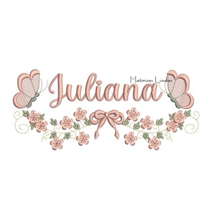 Matriz de Bordado - Nome Juliana com Raminho