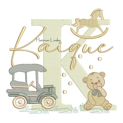 Matriz de Bordado - Nome Kaique Brinquedos de Infância