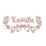 Matriz de Bordado - Nome Kamila com Raminho