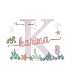 Matriz de Bordado - Nome Karina Fundo do Mar