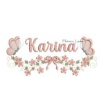 Matriz de Bordado - Nome Karina com Raminho
