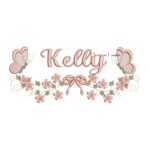 Matriz de Bordado - Nome Kelly com Raminho