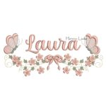 Matriz de Bordado - Nome Laura com Raminho