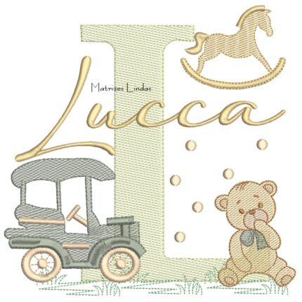 Matriz de Bordado Nome - Lucca Brinquedos de Infância
