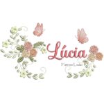Matriz de Bordado - Nome Lúcia Raminho com Flores