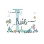Matriz de Bordado - Nome Luís Fundo do Mar