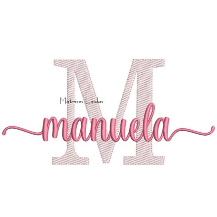 Matriz de Bordado - Nome Manuela Sobreposto