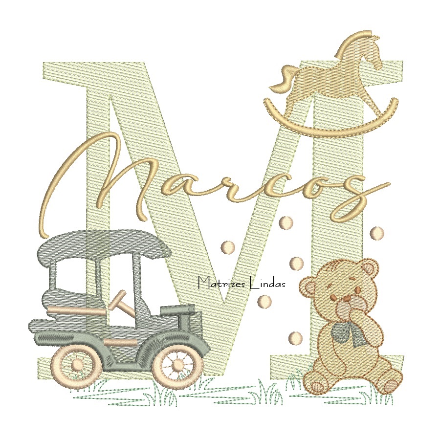 Matriz de Bordado - Nome Marcos Brinquedos de Infância Matriz de Bordado - Nome Marcos Brinquedos de Infância