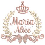 Matriz de Bordado - Nome Maria Alice Moldura Raminho