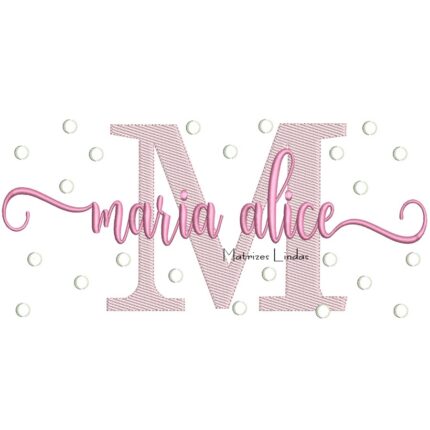Matriz de Bordado - Nome Maria Alice com Poá