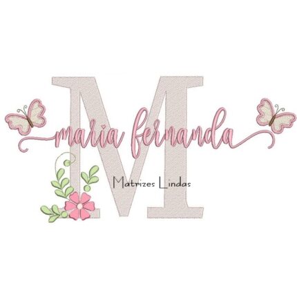Matriz de Bordado - Nome Maria Fernanda com Borboletas