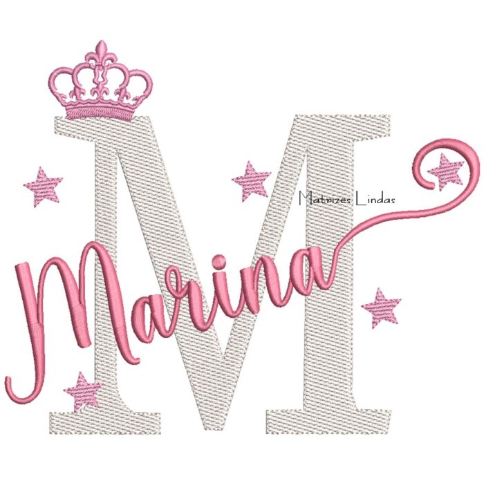 Matriz de Bordado - Nome Marina Sobreposto