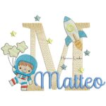 Matriz de Bordado - Nome Matteo Astronauta