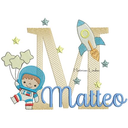 Matriz de Bordado - Nome Matteo Astronauta