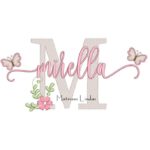 Matriz de Bordado - Nome Mirella com Borboletas