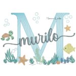 Matriz de Bordado - Nome Murilo Fundo do Mar