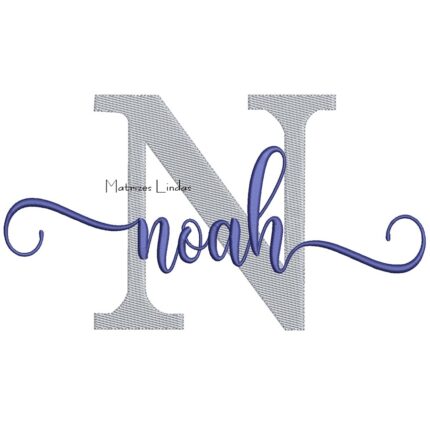 Matriz de Bordado - Nome Noah Sobreposto