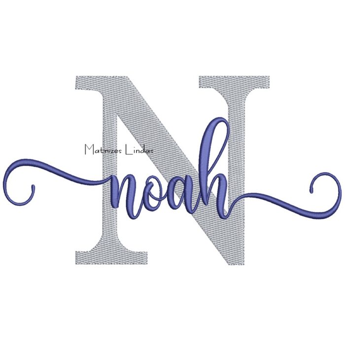 Matriz de Bordado - Nome Noah Sobreposto