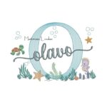 Matriz de Bordado - Nome Olavo Fundo do Mar