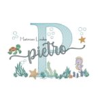 Matriz de Bordado - Nome Pietro Fundo do Mar